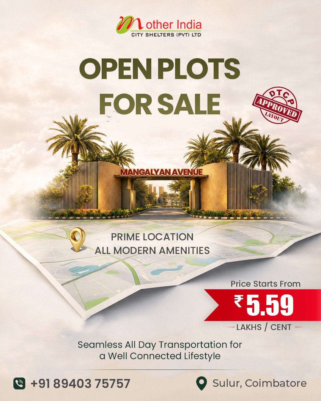Mangalyan Avenue — open plots for sale, Sulur, Coimbatore